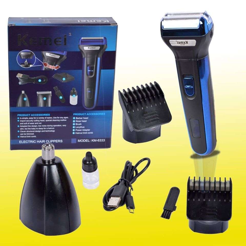 Kemei 3 in 1 Rechargeable Hair Trimmer + فری ڈلیوری